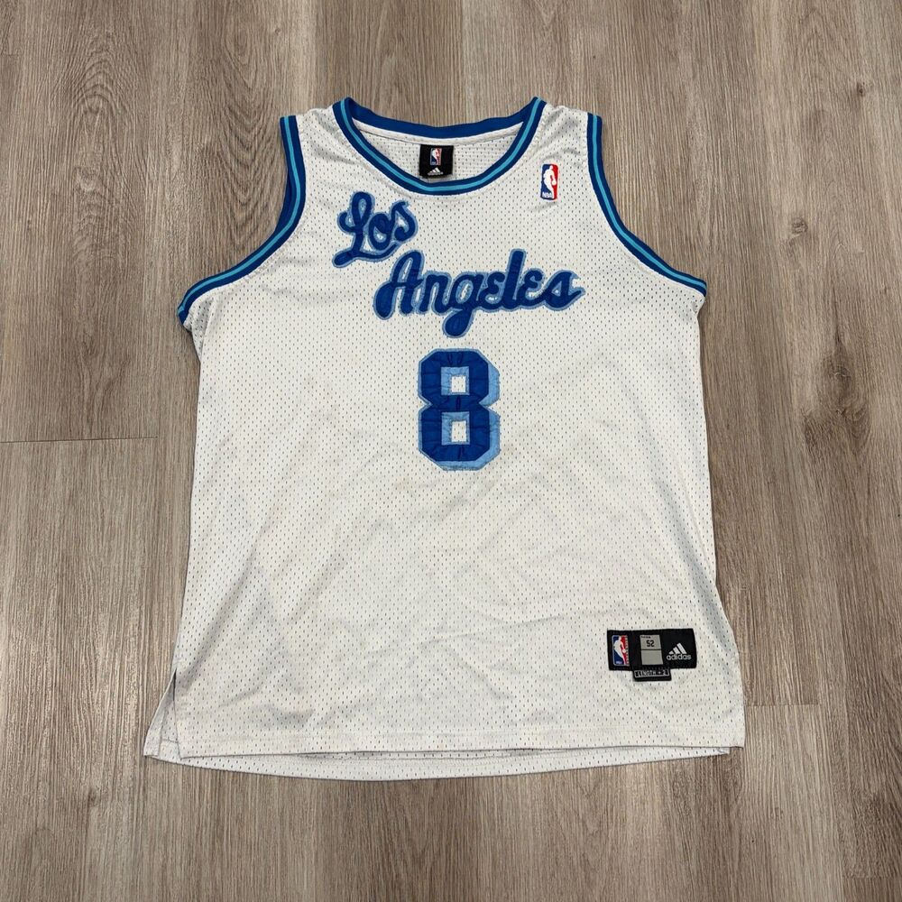 RARE Vtg 00s Adidas Kobe Bryant Throwback LA Lakers Jersey Men's Size XXL White